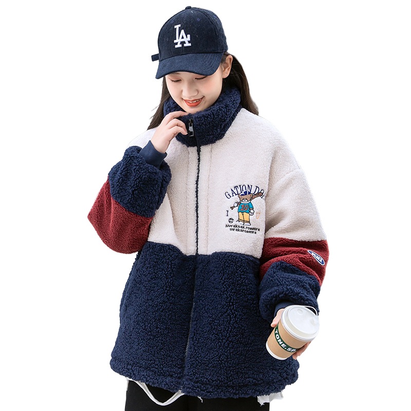 韓国風ジャケット女性冬気質ルーズハイカラーコットンジャケット アウター 大きいサイズ 暖かい