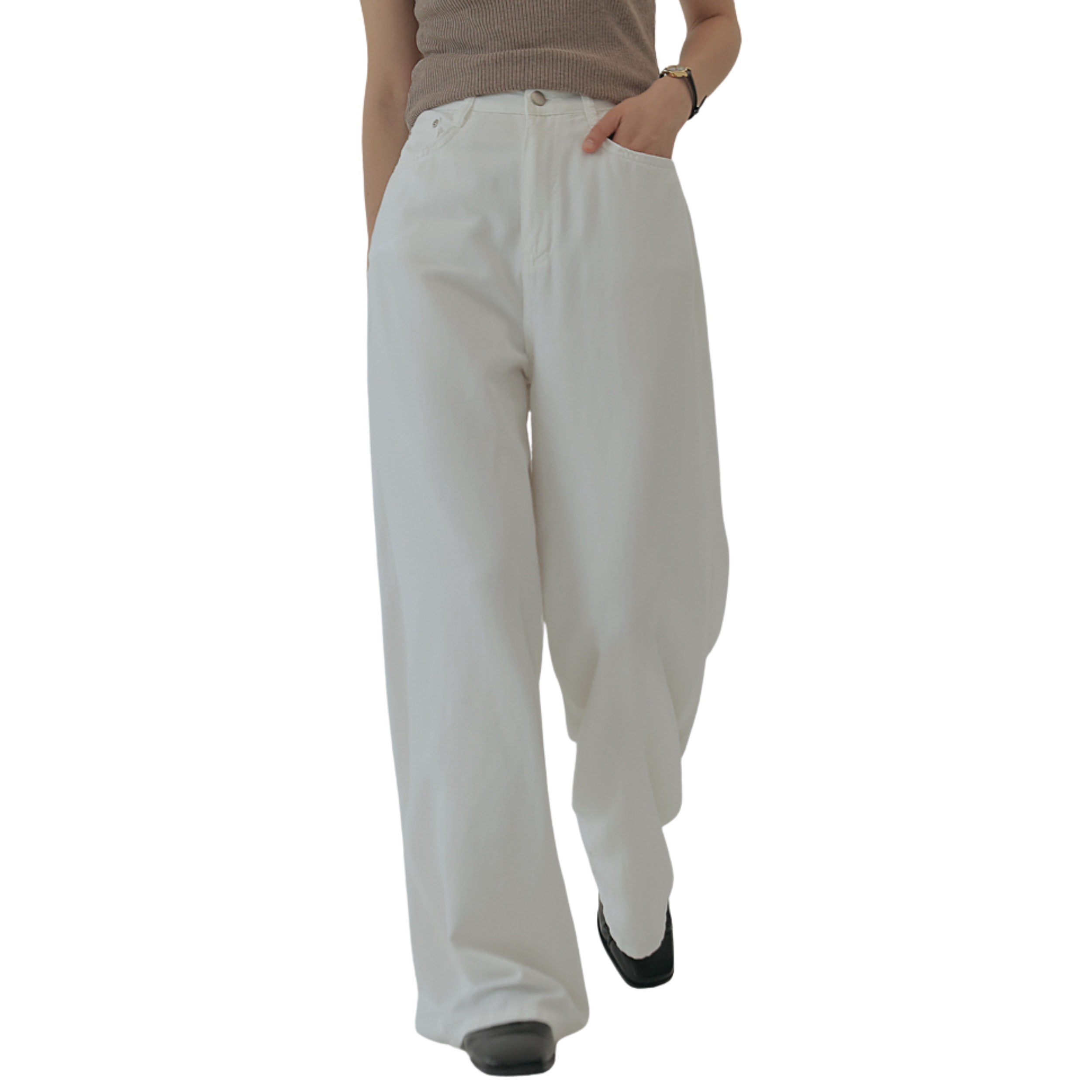 クールタッチ コットンワイドパンツ 韓国ファッション 韓国コーデ 夏服 フリーサイズ