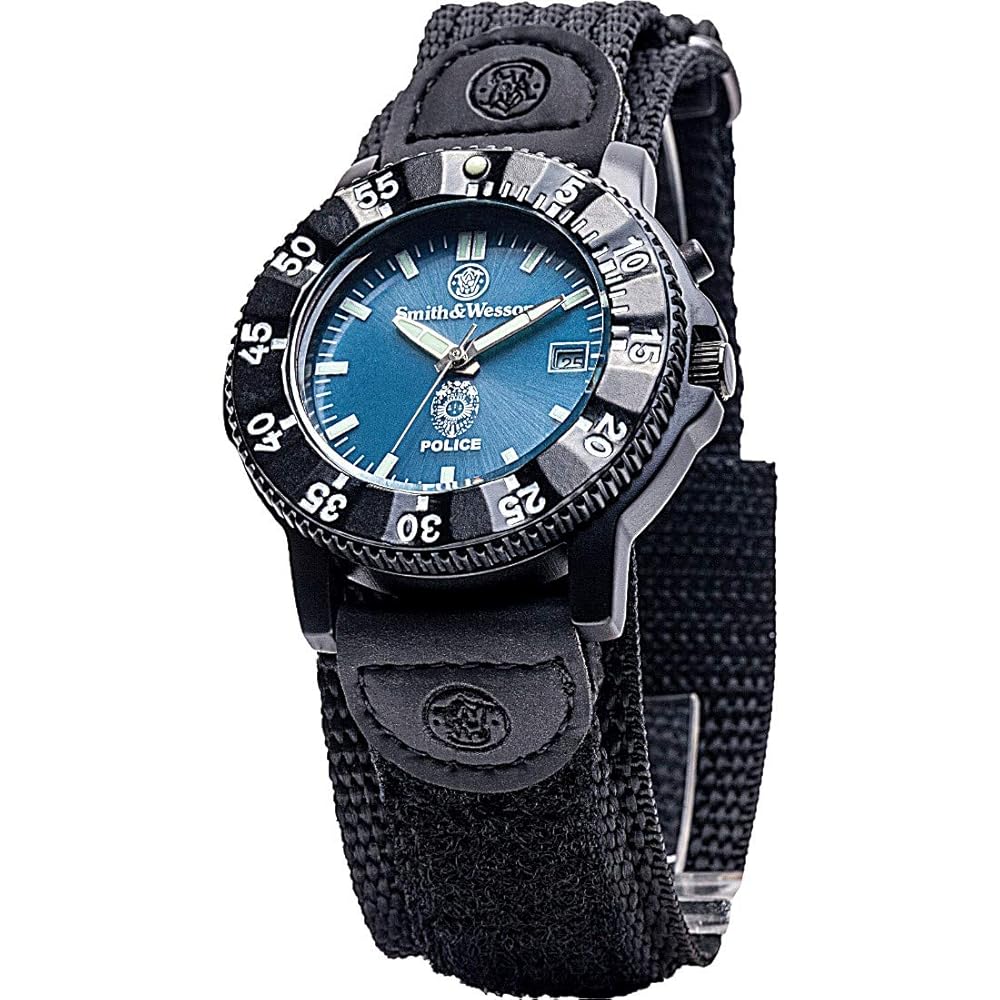 Smith & Wesson スミス＆ウェッソン ミリタリー腕時計 455 POLICE WATCH BLUE/BLACK SWW-455P [並行輸入品]