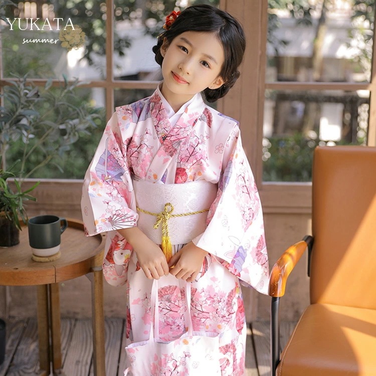 浴衣 子供浴衣 浴衣 子供 ゆかた yukata 作り帯 半幅帯 リボン ウサギ ウサギ柄 子供 女の子 キッズ 子ども こども 花柄 可愛い おしゃれ きれい 洗える 街着 お出かけ 文化祭 夏 花