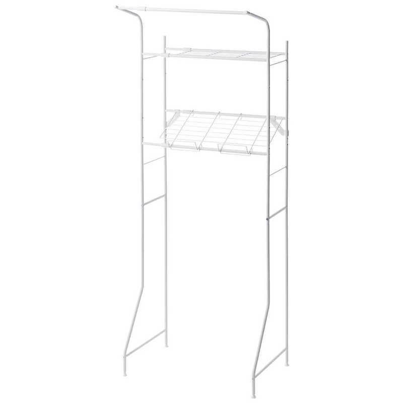 平安伸銅工業　伸縮ランドリーラック バスケット台付き マットホワイト　HSR-3WH