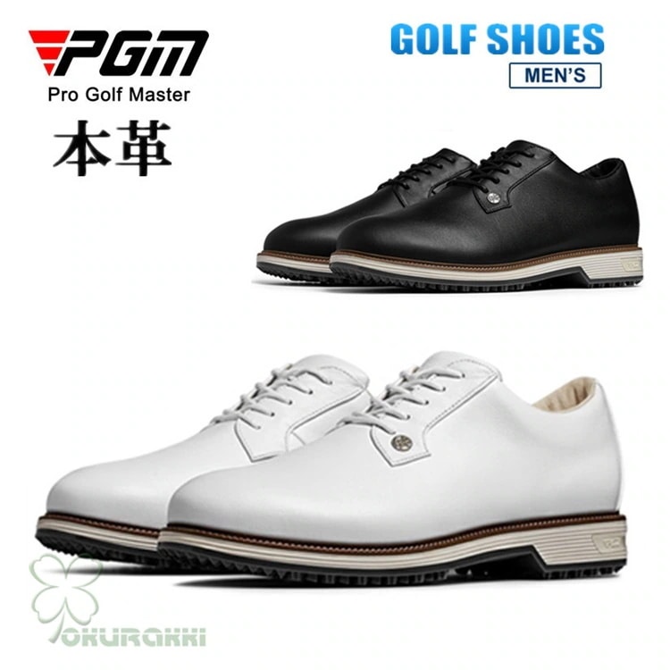 ゴルフ ゴルフシューズ 夏用 帯式 ソフトスパイク メンズ スパイクシューズ スニーカー 靴 紳士 牛革 本革2505gfshoe06