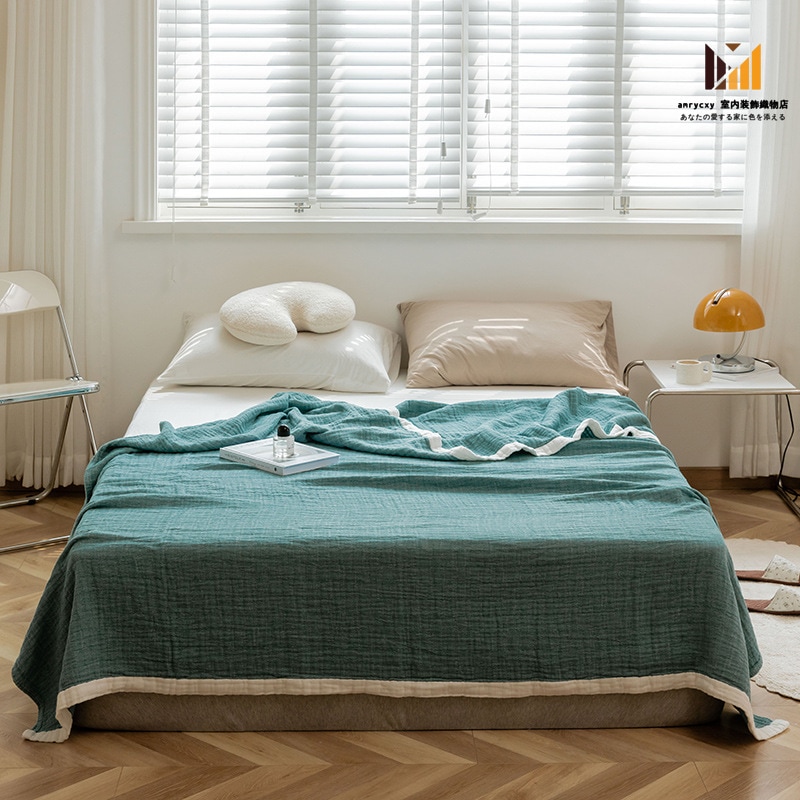 ガーゼケット シングル 3重織り 天然綿100% 吸湿 通気 夏快眠 肌に優しい 年中快適 丸洗いOK 軽量 リバーシブル シンプル ブランケット 綿 ガーゼ 薄手の布団 ちょうどいい保温力 ニオイを