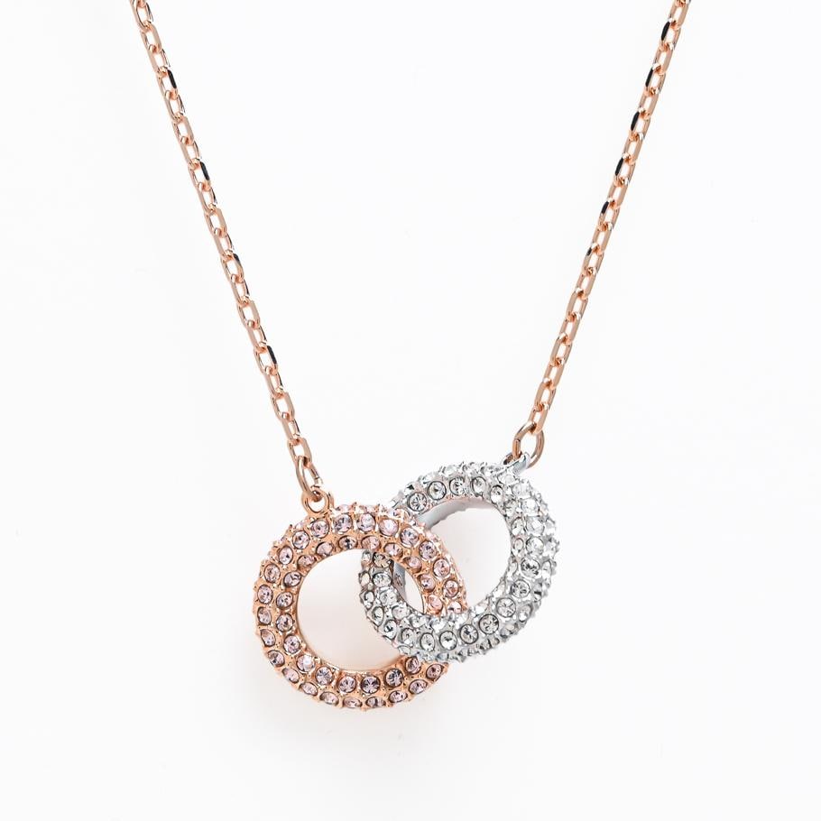 ネックレス ペンダント レディース ストーン シルバー ローズゴールド×シルバー 5414999