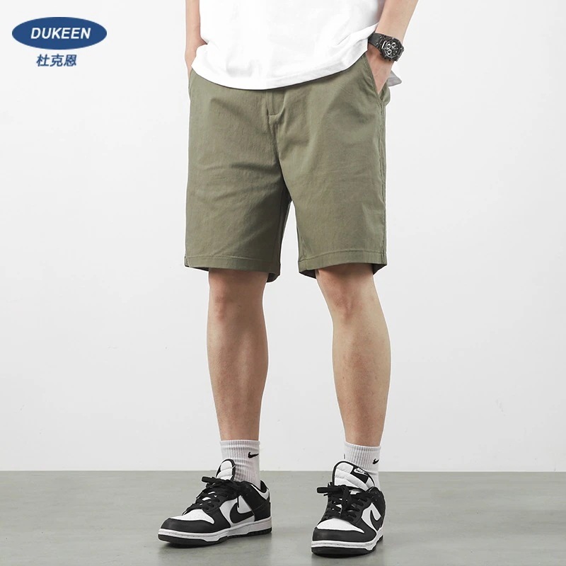 夏用アメリカンストレートショートパンツルーズアウターミディアムパンツウーブンワークウェア男性用機能性股間パンツ