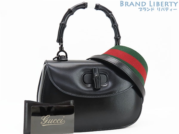 新品同様グッチバンブー1947スモールトップハンドルバッグシェリーライン2WAYハンドバッグショルダーバッグシェリー675797