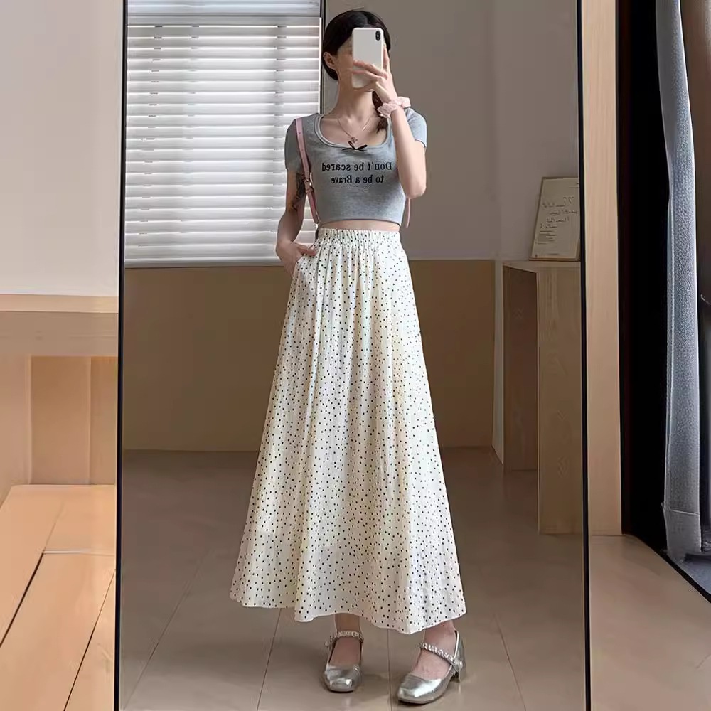 【1つ買うと10つ無料】2025年夏の女性のためのホワイトスカートハイウエストスカートの垂れ下がったふわふわケーキスカート