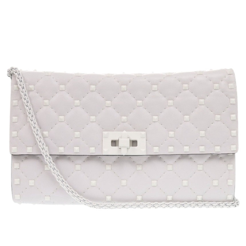 新品同様 ロックスタッズ PW2B0137RVH ショルダーバッグ レザー ホワイト 1170【中古】 レディース