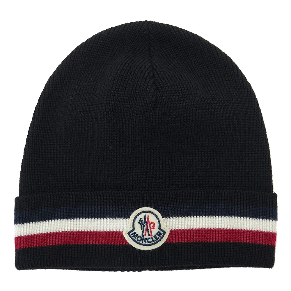 ニットキャップ 3B00065 A9575 999 ニット帽 ビーニーキャップ 帽子 トリコロール ブラック 黒 28,205円