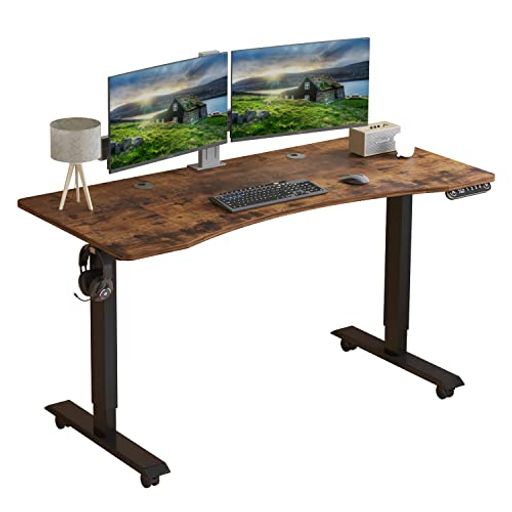 デスク BILBIL パソコンラック 電動昇降式机 つくえ 電動式スタンディングデスク パソコンデスク 昇降デスク PCデスク 電動式 140CM76CM 高さ 71-117CM 調節可能 高さメモ