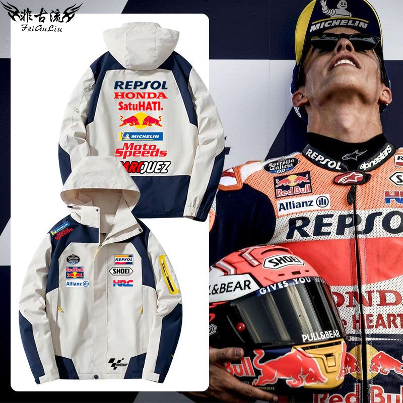 オートバイ機関車騎行服秋防風防雨ジャケットゆるい突撃服レーシングコート潮