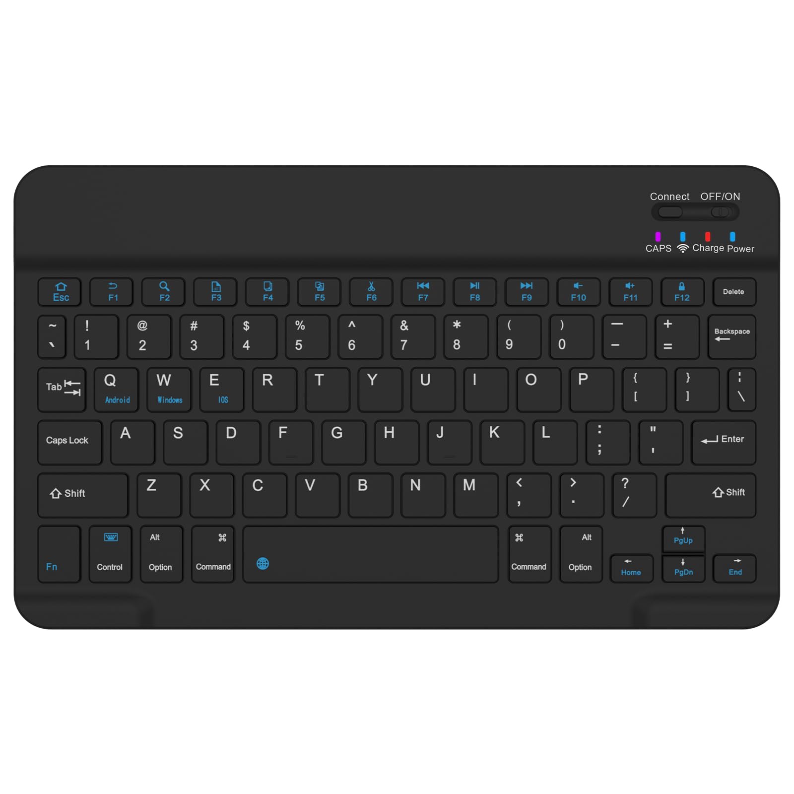 ワイヤレスキーボード Bluetooth 充電式 Type-C対応 無線キーボード 静音 薄型 軽量 英語配列 iPad・Androidタブレット・Windows対応 日本語説明書付き
