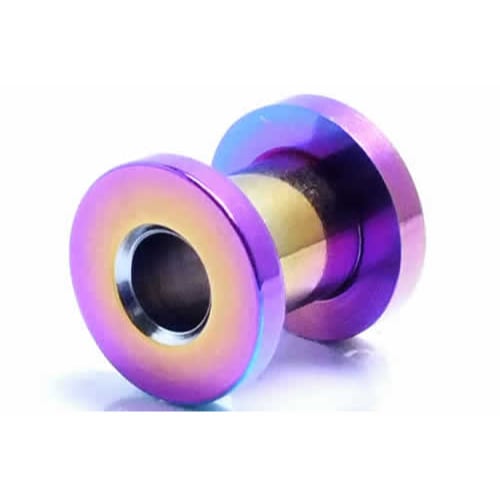 ニッケルフリー ボディピアス 00G 虹色 チタン レインボー フレッシュトンネル 00ゲージ ホール メンズ レディース 土管 ネジ式 装着 簡単 男性 女性 プレゼント rn-tn00xxxxxx