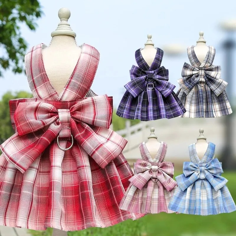 蝶ネクタイ付きハーネス,かわいいプリンセスチュチュスカート,猫の服,ハーネスベスト,ペットの襟