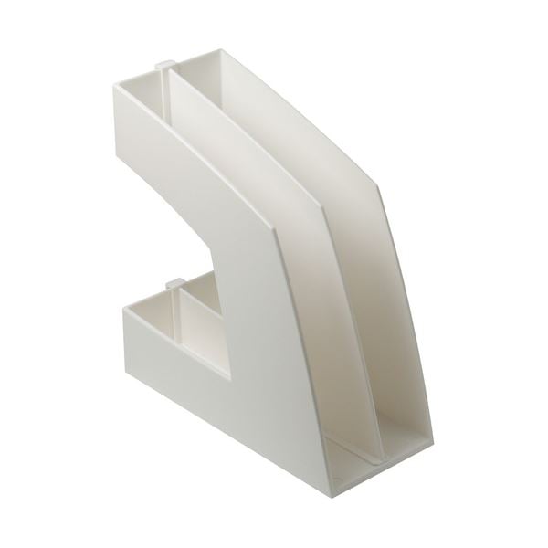 (まとめ) ソニック ファイルボックス 仕切板付 A4タテ 背幅107mm ホワイト FB-708-W 1個 (×10セット)