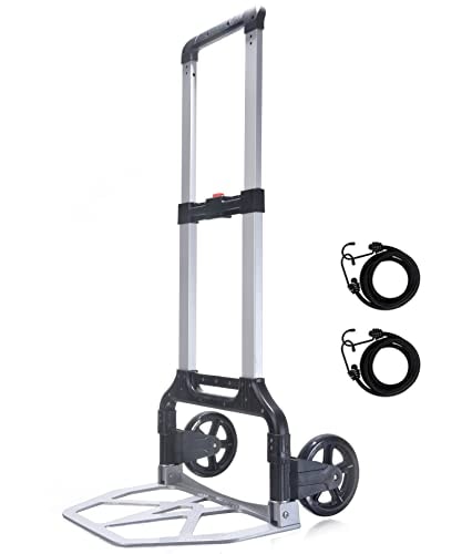 キャリーカート 大型タイヤ 静音 台車 運搬キャリー 耐荷重150KG 多用途カート 組み立て不要 折りたたみ コンパクト キャンプ アウトドア 引っ越し 災害時 買い物 旅行 固定ロープ2本付き (