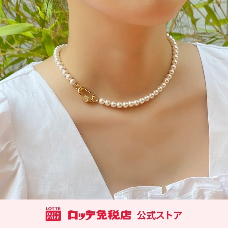[タチアナ] クラシックパールポイントロックネックレス(42cm)