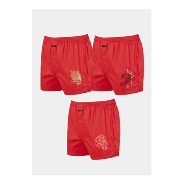 男性80番手刺繍3枚 純綿レッドアニマルトランクスパンツ JHMTBZ06 4,712円