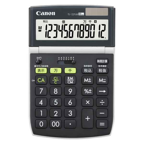 （まとめ買い）環境配慮電卓 バイオマスプラ採用 チルト液晶モデル TS-122TUB GB [x3]