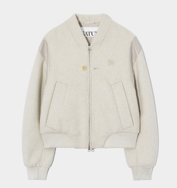 パーシー カラーリス バーシティ ジャケット ピュア アイボリー