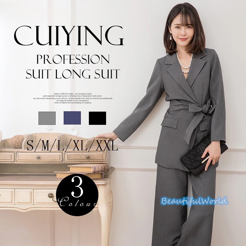 セットアップスーツ レディース パンツスーツ フォーマルスーツ 2点セット オフィス 通勤 結婚式 二次会 披露宴 演奏会 謝恩会 春秋冬E73