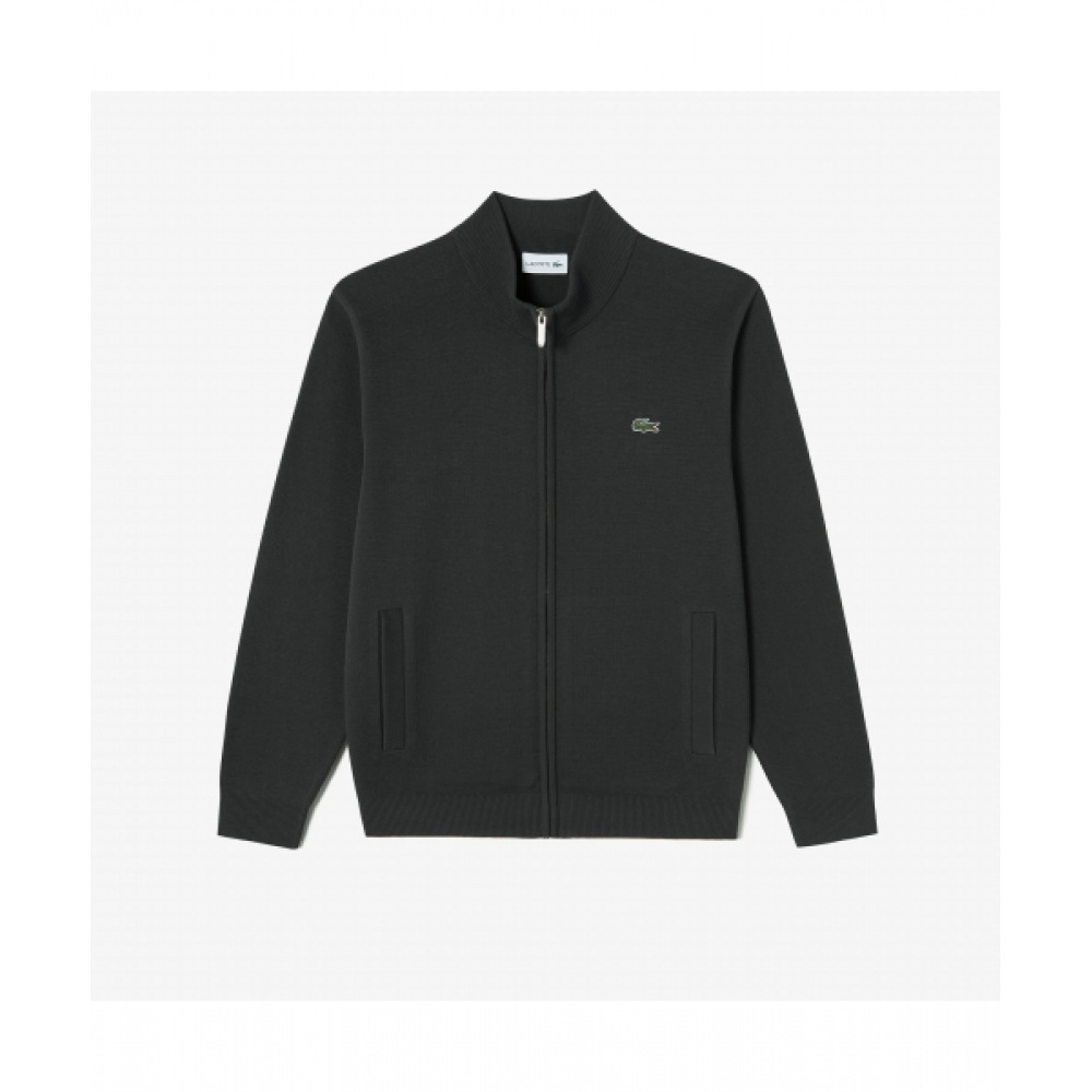 LACOSTE メンズベーシックフルジップアップカーディガン [チャコールグレー]