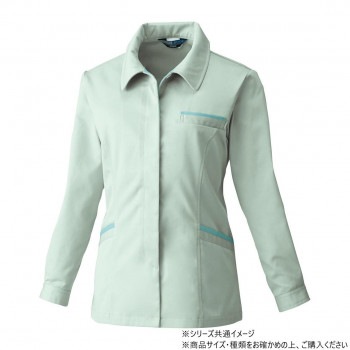 桑和 4222 レディース長袖スモック LLサイズ モスグリーン（107）