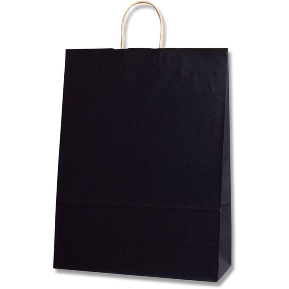 シモジマ HEIKO 手提げ紙袋 25チャームバッグ 25CB カスタムB 未晒 黒C 50枚 幅380xマチ150x高500mm 003283004