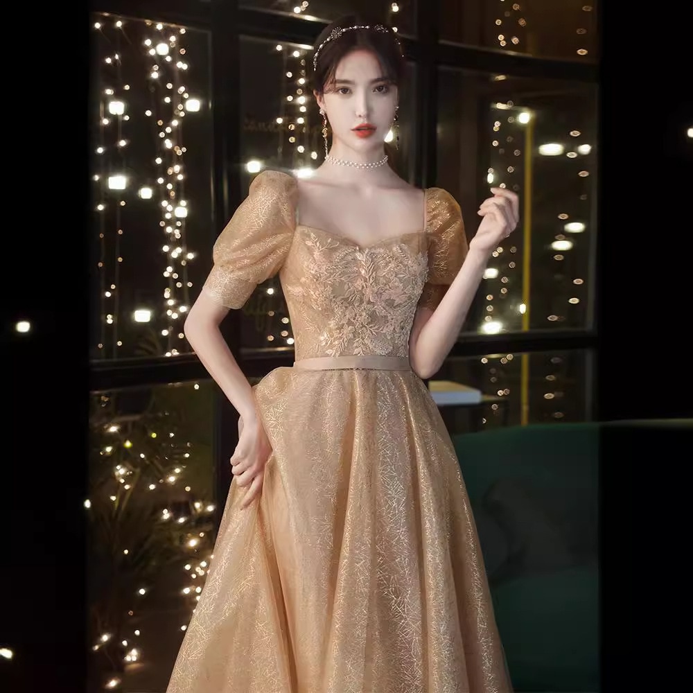 秋用の女性用イブニングドレスエレガントでシンプル年次総会や司会者に最適です