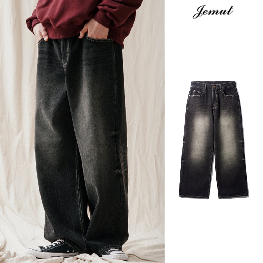 ★関税/送料込★JEMUT☆SMOG DOMINGO WIDE DENIM PANTS★ JEMUT] Smog Domingo Wide Denim Pants
