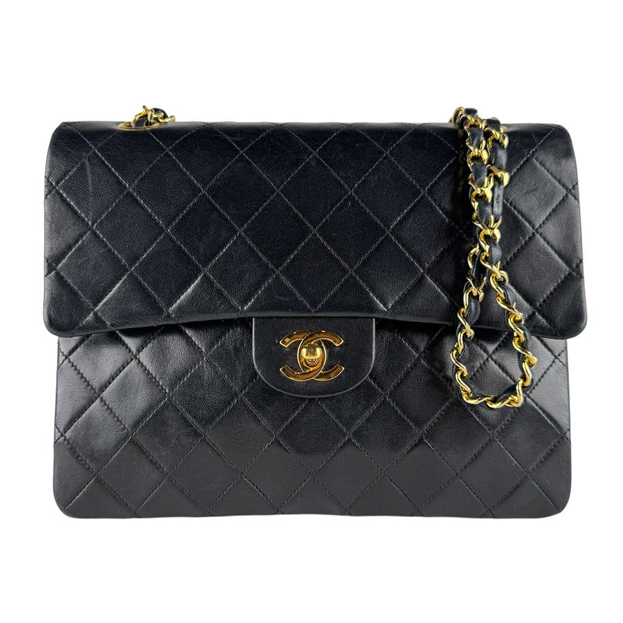 シャネル CHANEL ショルダーバッグ マトラッセ レザー/メタル ブラック/ゴールド レディース z9958