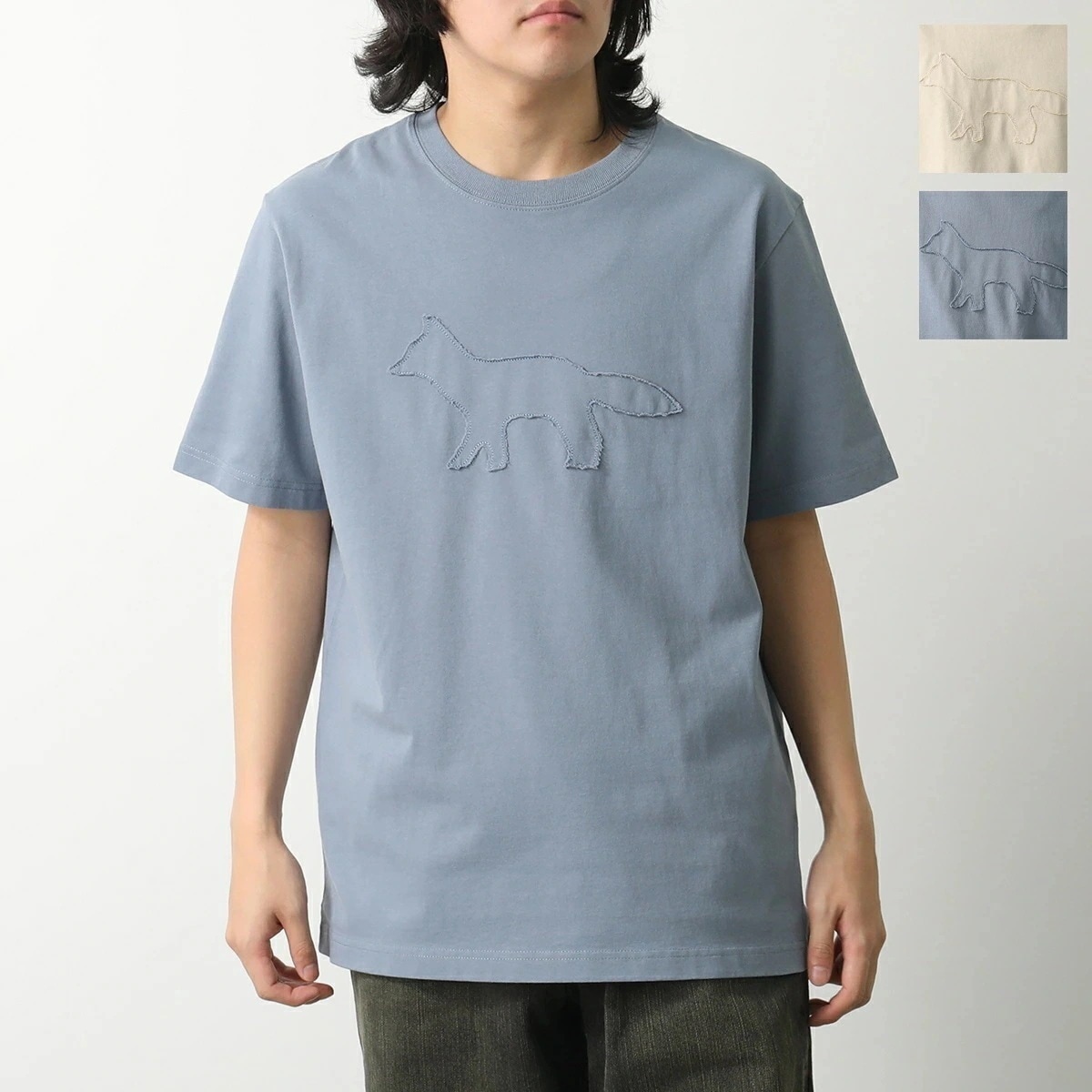 MAISON KITSUNE メゾンキツネ Tシャツ OM00121 KJ0118 メンズ 半袖 カットソー クラフト プロフィール フォックス コンフォート カラー2色