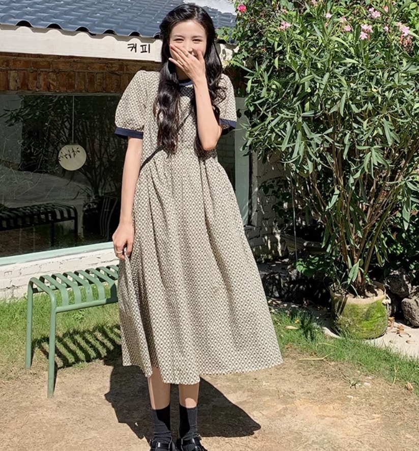 ワンピース デート モテアイテム フレアワンピース レトロ柄 フレア 大人可愛い きれいめ 上品 おしゃれ かっこいい 大人可愛い ラブリー キュート ガーリー クール モード系 セクシー エレガント