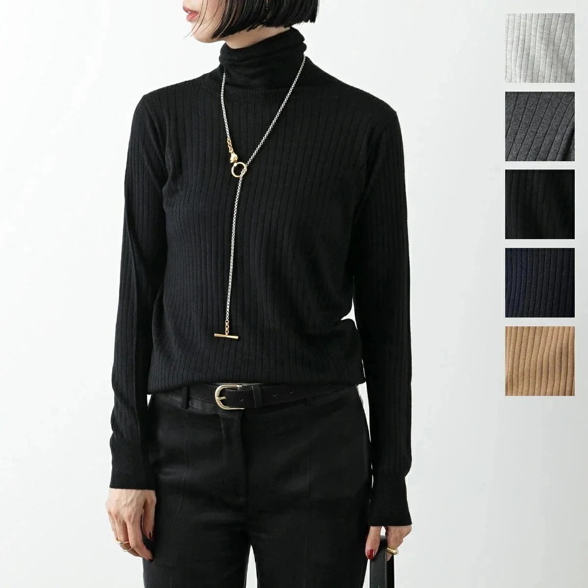 C.T.plage シーティー・プラージュ セーター Silk cashmere wide rib turtle pullover 5561K レディース ニッ