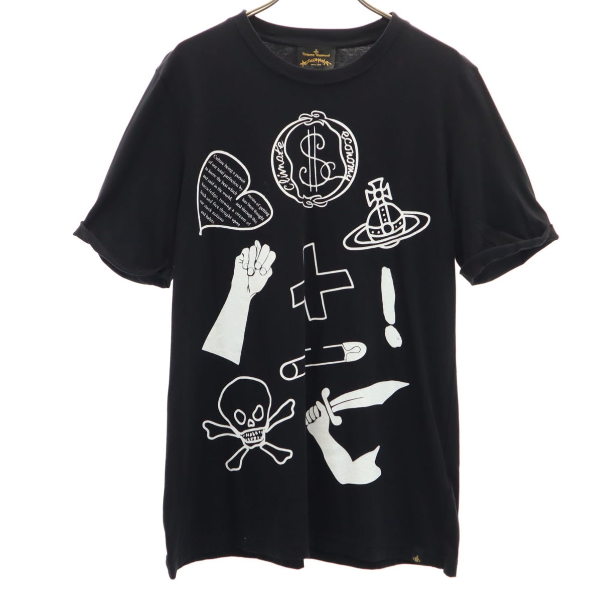 Vivienne Westwood ANGLOMANIA ヴィヴィアンウエストウッド アングロマニア 半袖 Tシャツ M ブラック メンズ 古着