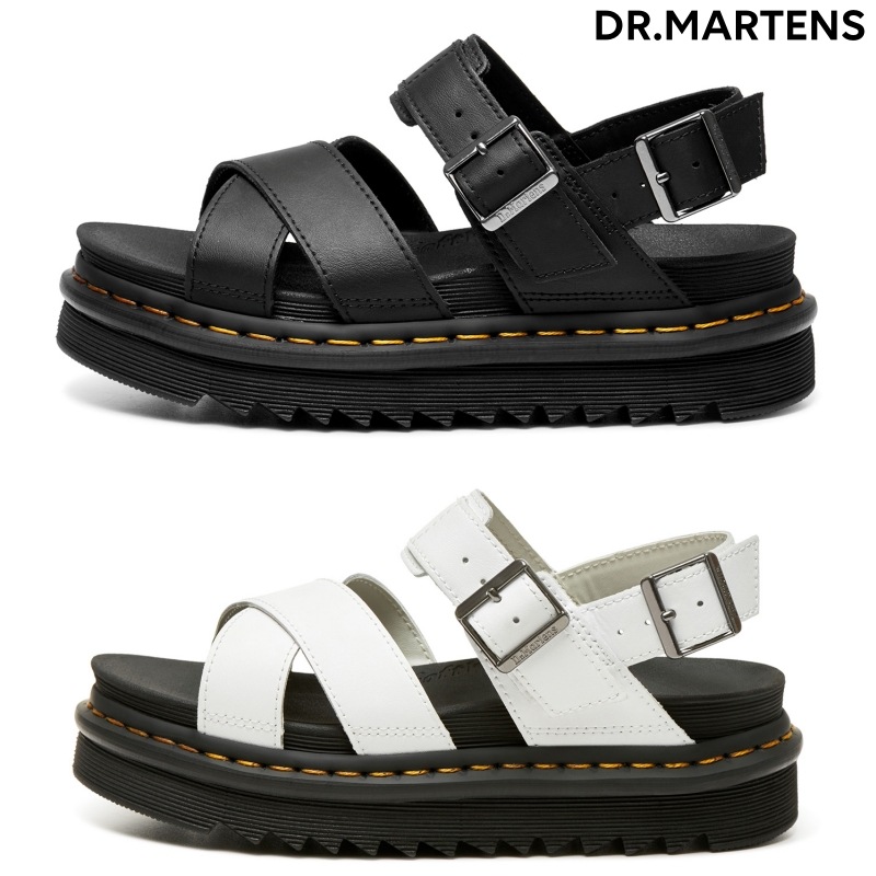 DR.MARTENS VOSS II レディース 厚底 サンダル Voss II Hydro 黑 白