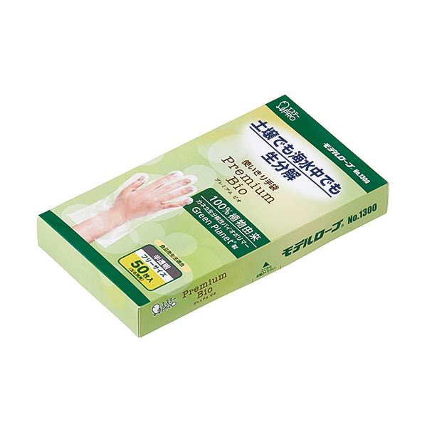 (まとめ) エステー使いきり手袋プレミアムビオ No.1300 フリーサイズ 半透明 1箱(50枚) (×3セット)