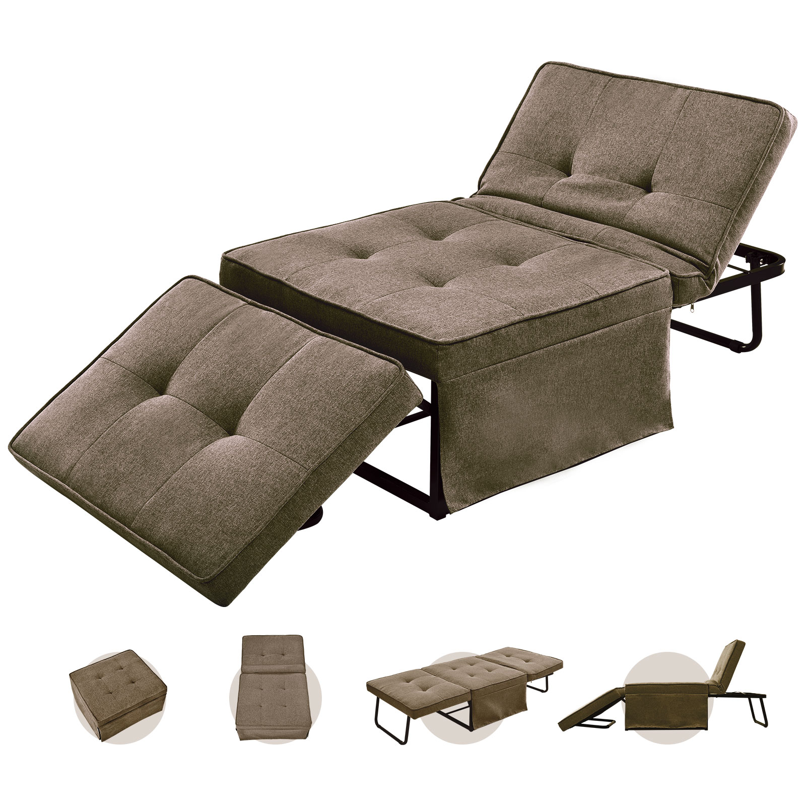 1人掛け ソファ 折りたたみソファ リクライニングソファ 3WAY コンパクト オードマン