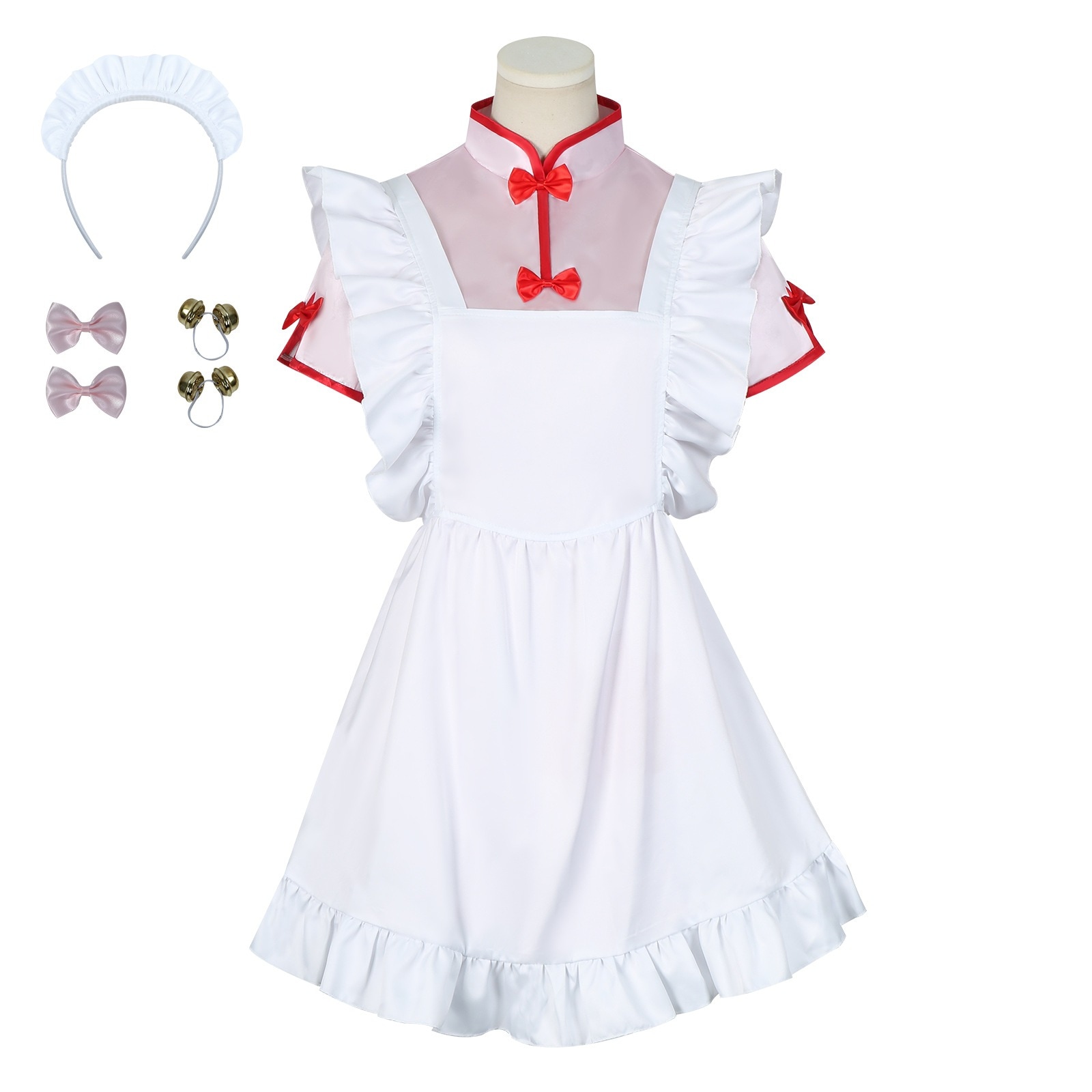 【人気爆売れ】乱馬cos コスプレ コスチューム乱馬21珊ファンチャイナドレスコスプレピンクメイドコスプレ服