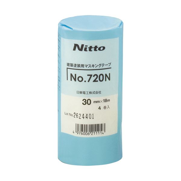 （まとめ）日東電工 マスキングテープ 30mmx18m 720N-30 1パック（4巻） [x10] 7,651円