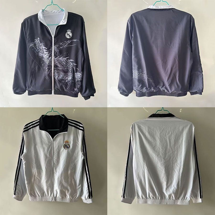 1415レアル・マドリードトレーニングスーツの外観ジャケットメンズ長袖ジャケット両面トレンチコートサッカースーツ秋と冬のスポーツウェア