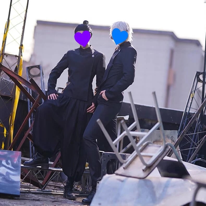 コスプレ コスチューム 五条悟 夏油傑 ごじょうさとる げとうすぐる 呪術廻戦 懐玉 呪術高専制服 公式服 コスプレ服 コスプレグッズ コスプレ変装服 五条悟の眼鏡付き 夏油傑のピアス付き かつら購入