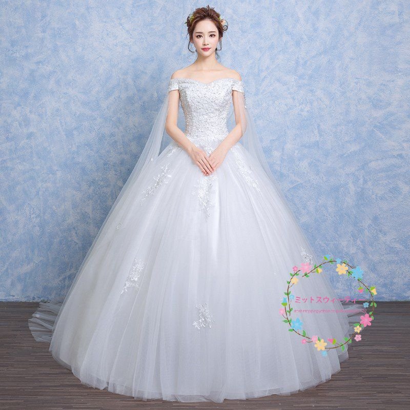 ウェディングドレス マタニティ エンパイア 安い 結婚式 袖あり 白 花嫁 ロングドレス 披露宴 ウ