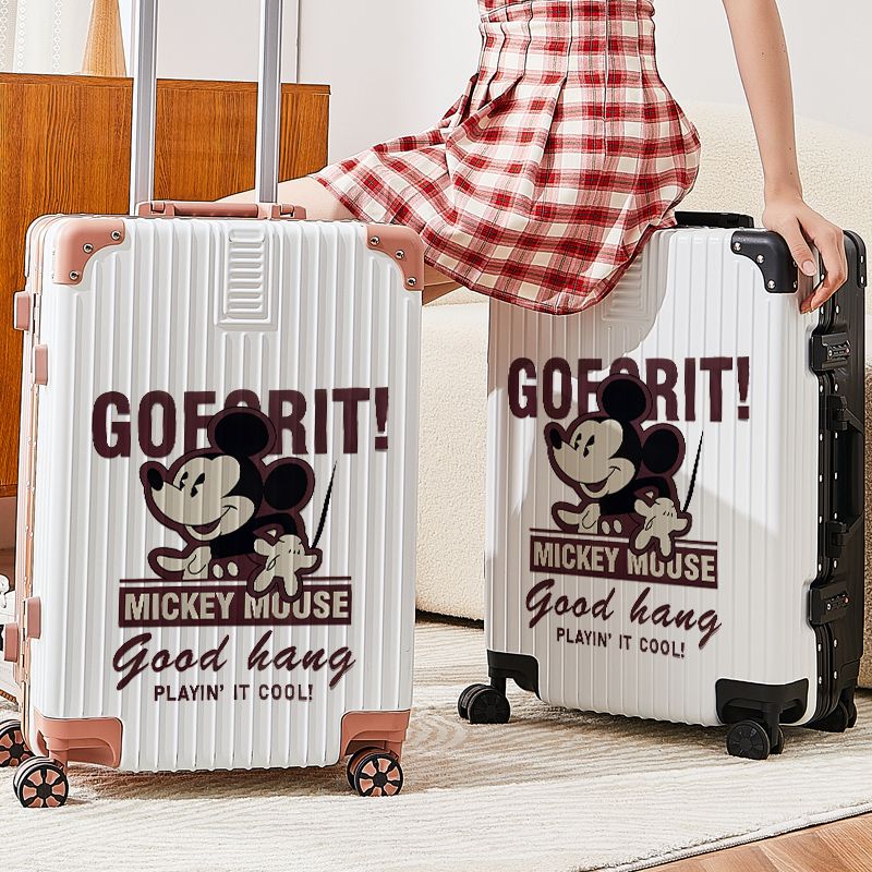 その他の食料品【3日送信】ディズニーミッキーマウスの新型落書きスーツケース女子学生アルミフレームスーツケース丈夫で丈夫な男