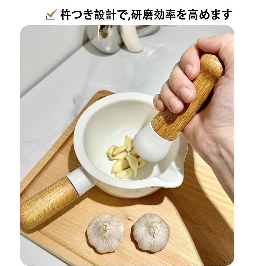 [特色のある商品]石臼セット乳鉢 すり鉢 ボウル すり セラミック 木製のハンドル 薬臼 薬研 料理 調味料 漬物作り 台所用品 すり鉢とすりこぎセットミニ キッチンツール すり鉢