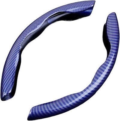 他サイト： ハンドル カバー ステアリング グリップ 手汗 自動車 車用 滑り止め 取り付け 簡単 パーツ D型 円形(ブルー)の商品画像