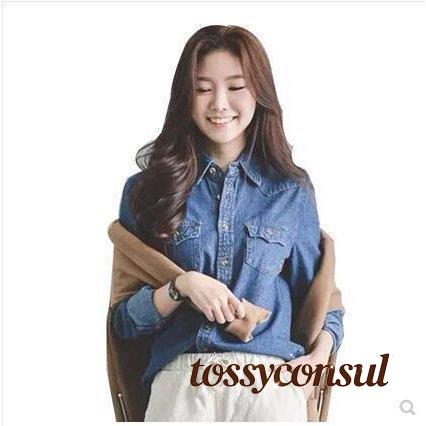 人気デニムシャツ ブラウス レディース トップス 長袖 デニム バレンタイン プレゼント 新生活