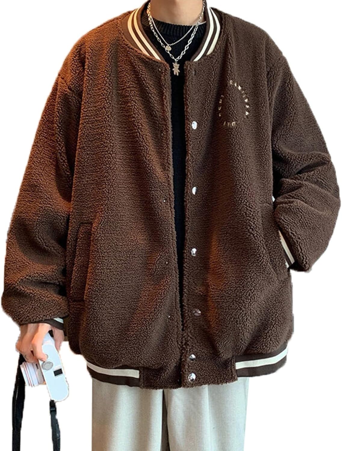 メンズ ボアジャケット スタジャン カジュアル フリースジャケット 保温防寒 冬服 ジャンバー ボアブルゾン かっこいい 大きいサイズ ボアコート ユニセックス ストリート