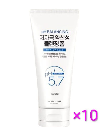 低刺激·弱酸性pHクレンジングフォーム150ml×10本 韓国 スキンケア敏感肌対応 毛穴の汚れや余分な皮脂をすっきり除去 乾燥を防ぎながらしっとりとした仕上がりでつっぱらない
