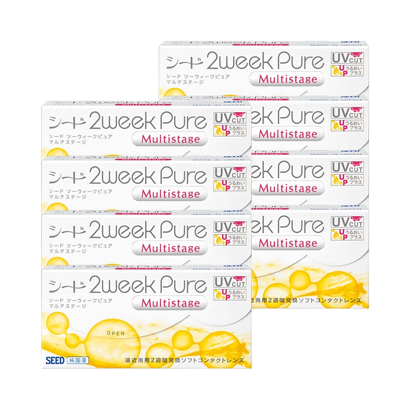 6枚入 [ 8箱 ] まとめ買い 遠近両用 シード 2ウィークピュア マルチステージ